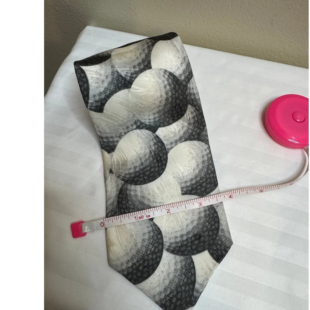 Vintage‎ 1995 Ralph Marlin RM Sport Golf Ball Print Silk Tie Just Balls